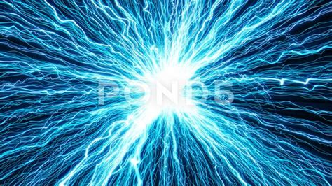 Energy explosion with electric lines on dark background. Stock Footage ...