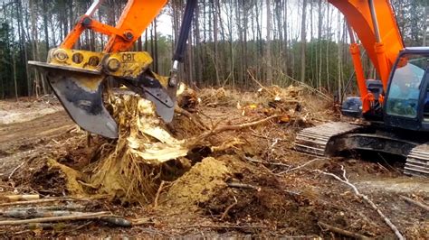 Removing A Tree Stump With Excavator / Machines Tree Stump Removal ...