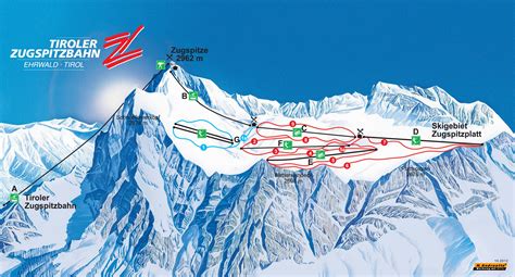 BERGFEX: Mapa zjazdoviek Tiroler Zugspitzbahn - Panoramatická mapa ...