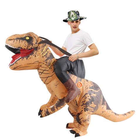 Buy Adult Rider T-Rex Inflatable Costume Fancy Dinosaur Suit Blow up ...