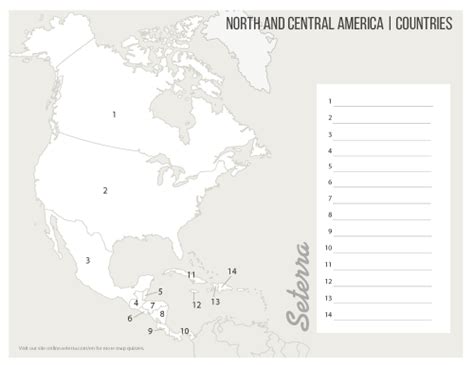 North and Central America: Countries Printables - Seterra