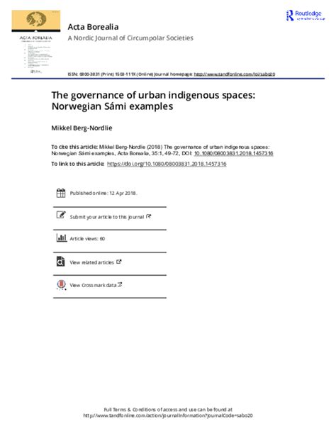 (PDF) The governance of urban indigenous spaces: Norwegian Sámi ...