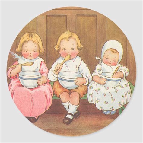 Vintage Pease Porridge Hot Childrens Nursery Rhyme Classic Round ...