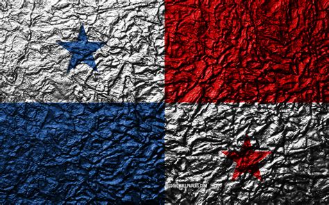 Download wallpapers Flag of Panama, 4k, stone texture, waves texture ...