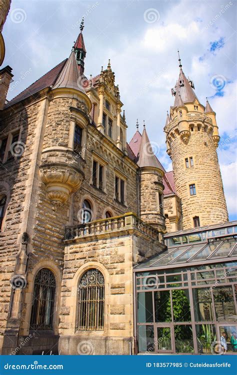 Moszna, Poland - May 02, 2015: the Moszna Castle Stock Image - Image of ...