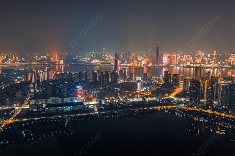 Wuhan City Buildings At Night Background, Wuhan, City, Building ...