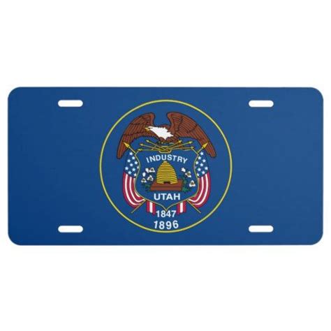 Utah State Flag Design License Plate | Zazzle | Flag design, State ...