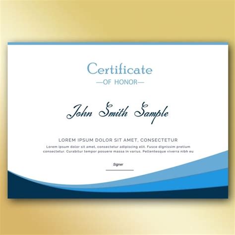 Certificate Template Blue Template Download on Pngtree