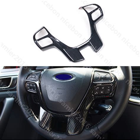 Carbon fiber color Steering Wheel Frame Decorator Cover for Ford Ranger ...