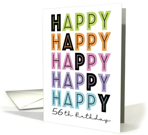 56th Happy Birthday Typography card (1783762)