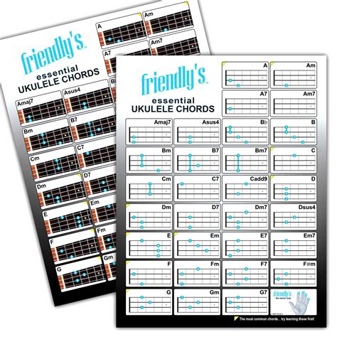 Buy Ukulele Chord Chart –The Most Common Ukulele Chords, Durable ...