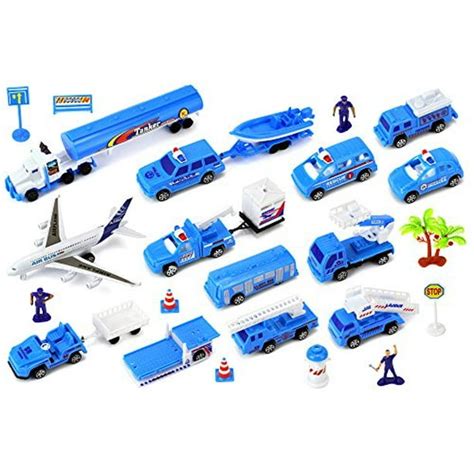 Deluxe Aircraft Airport 26 Piece Children's Toy Mini Vehicle Playset w ...