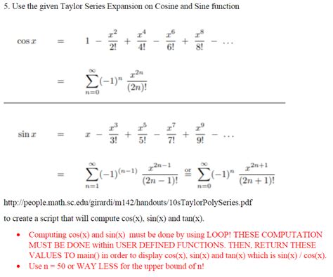 5. Use the given Taylor Series Expansion on Cosine | Chegg.com