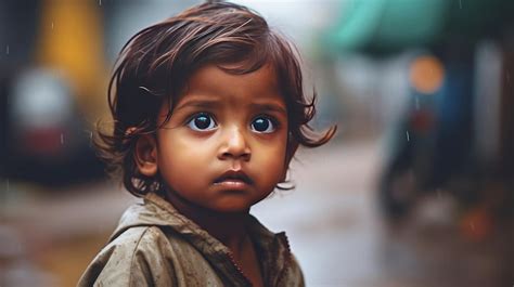 Premium Photo | Poor kid crying cute indian baby generative AI