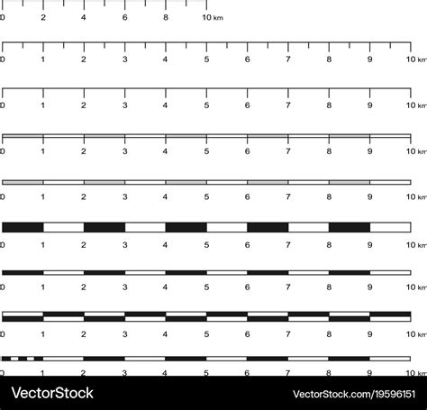 Map scale line Royalty Free Vector Image - VectorStock