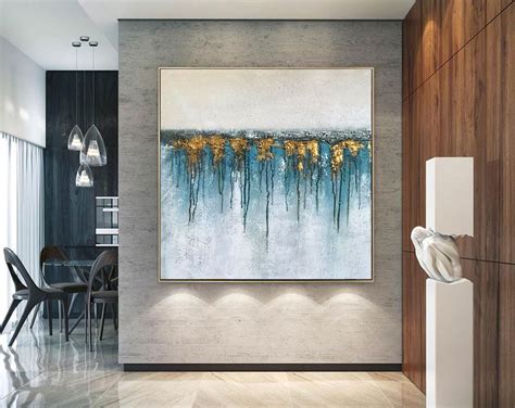 Extra Large Wall Art Modern Abstract Painting Original Teal - Etsy UK