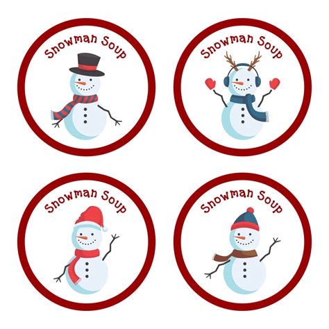 Printable Snowman Soup Labels - Printable Word Searches