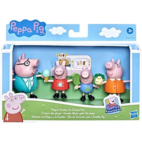 Hasbro Peppa Pig Peppas Adventures Family Ice Cream Fun Figure 4-Pack ...