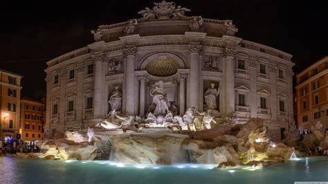 🔥 Free download Trevi Fountain at night Rome Italy 4K HD Desktop ...