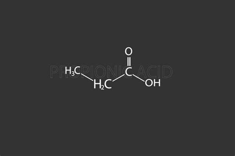 Propionic acid molecular skeletal chemical formula 36465233 Vector Art ...