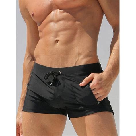 BRAND SWIMWEAR MEN FRONT ZIPPER POCKET GAY MENS SWIMWEAR SWIMMING ...