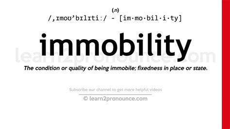 Pronunciation of Immobility | Definition of Immobility - YouTube