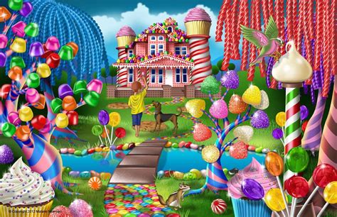 Candy Land Illustration of a Fantasy World Made of Candy in this Sweet ...