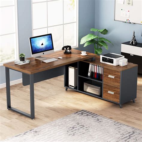 Buy Tribesigns L-Shaped Computer Desk, 55 Inch Large Executive Office ...