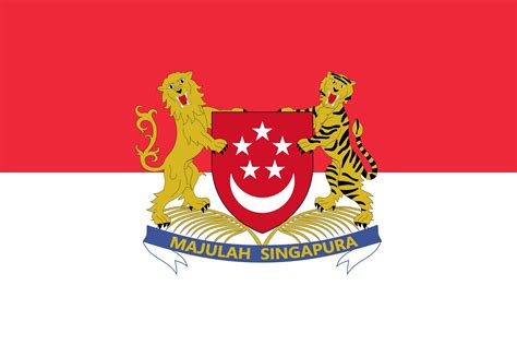 Flag of Singapore. The official colors and proportions are correct ...