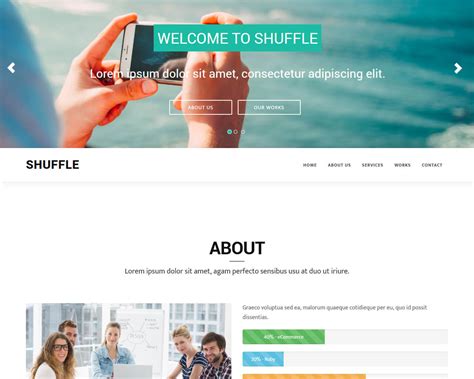 Bootstrap 3 one page template for free - Shuffle | BootstrapTaste