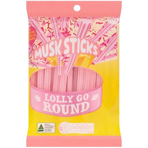 Calories in Lolly Go Round Musk Sticks calcount