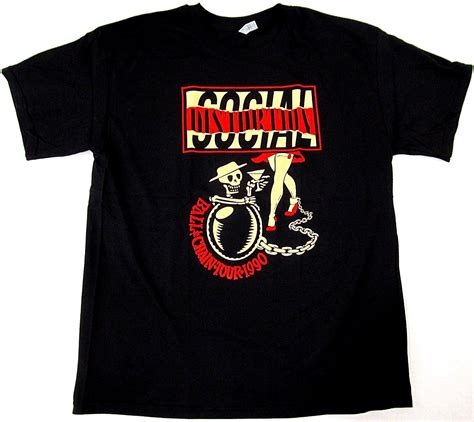 SOCIAL DISTORTION T-shirt Ball & Chain Tour 1990 Punk Rock Tee Men's ...