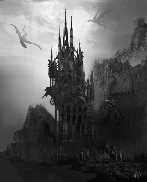 ZLYD Black And White Aesthetic Gothic Architecture Dark Castle Poster ...