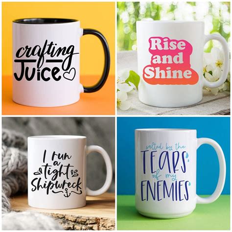 Easy DIY Mug Designs and SVG Files - 100 Directions