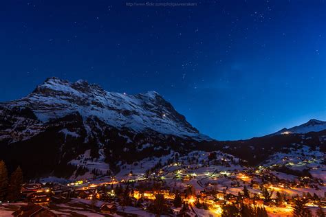 Grindelwald at Night | Night scene of Grindelwald, Junfrua a… | Flickr