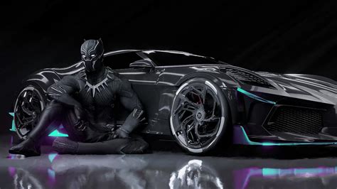 Black Panther Bugatti Chiron La Voiture Noire Live Wallpaper ...