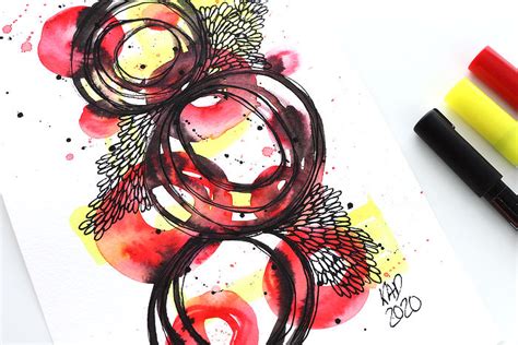 Watercolour Pen and Paint Pen Doodle - Relaxing And Easy Art ***VIDEO ...