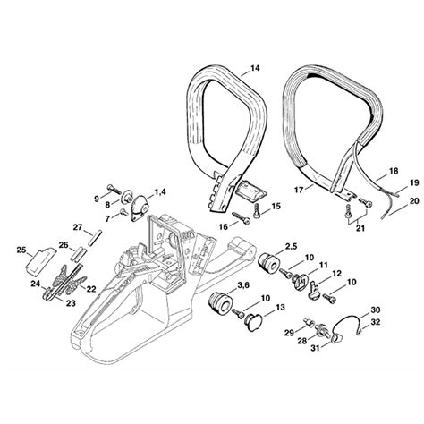 Stihl MS 260 Chainsaw (MS260) Parts Diagram, AV System - Handle Bar