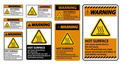 Warning Hot surface sign on white background 2315766 Vector Art at Vecteezy