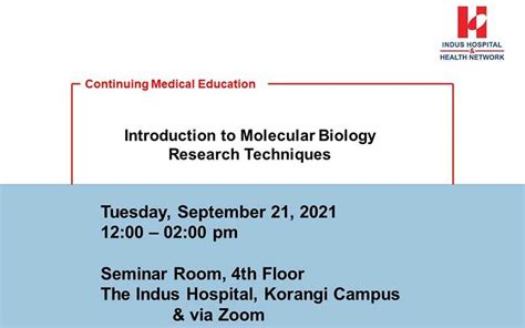 Introduction to Molecular Biology Research Techniques – Indus Hospital ...