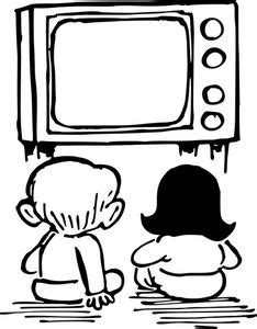 Family Watching Tv Clipart Black And White