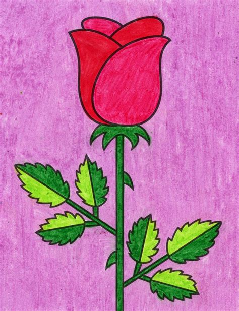 Easy Colorful Flowers Drawings