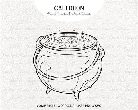 Witches Cauldron Clipart Black And White Cross