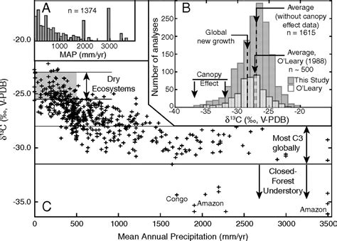 Carbon isotope compositions of terrestrial C3 plants as indicators of ...