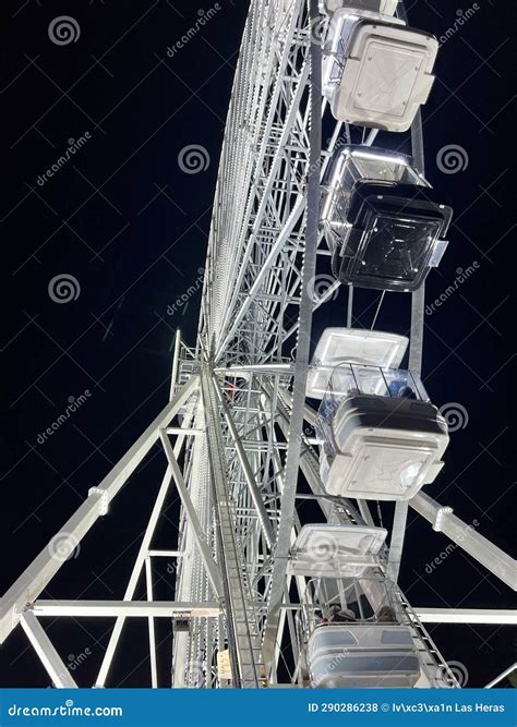 Ferris Wheel Illuminated at Night. Theme Amusement Park Stock Photo ...