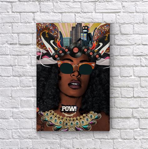 African American Wall Art Woman Beauty CANVAS PRINT POW Pop - Etsy