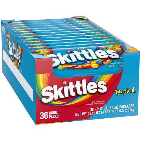 Tropical Skittles Candy with a burst of island flavors that include ...