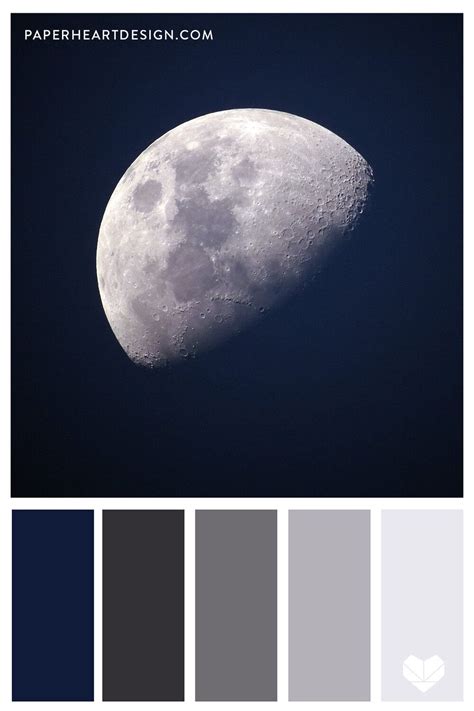 Moon Inspired Gray + Navy Color Palette - 8 Outer Space Color Schemes ...