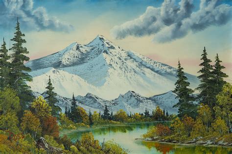 Bob Ross Style Scenic Landscape Mountain Painting Art & Collectibles ...