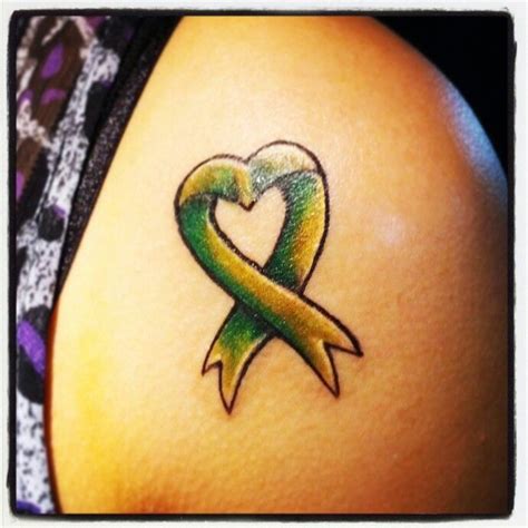 Green Ribbon tattoo done by Gabe @AmazingGraceTattoo Gregory,Tx ...